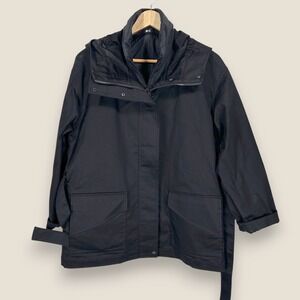 Uniqlo : C Hooded Jacket Vest Combo Womens XS Black Utility Parka Gorpcore